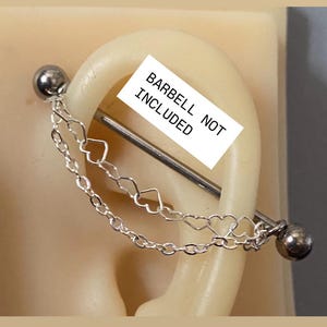 2 Style Barbell Kette, Ohr Piercing Kette, industrial Piercing/Gerüst, Piercingschmuck, Barbell, Ohr kette, industriell - nur Kette