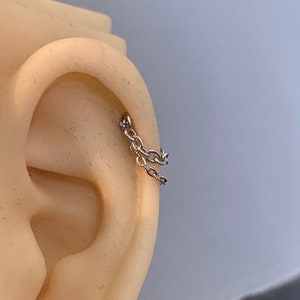 2 style chain Ear jacket, helix, cartilage piercings, earring chain,ear cuff, piercing chain, helix chain, chain earring,
