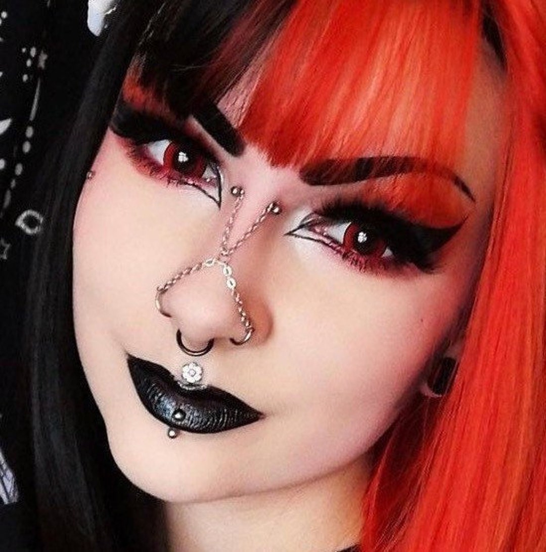 HYPNOTIZE★韓国★人気★BALL CONNECTING PIERCING NECKLACE X Nose Chain, Crossover Chain, Piercing Chain, Bridge Chain