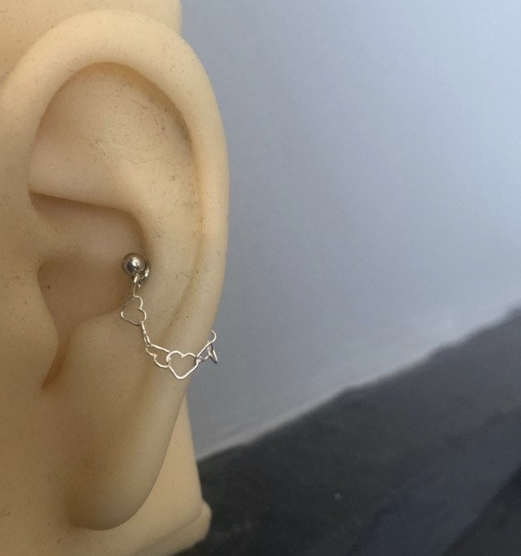 Conch Chain Flat Chain Ear Jacket Ear Piercing Chain Conch Etsy UK