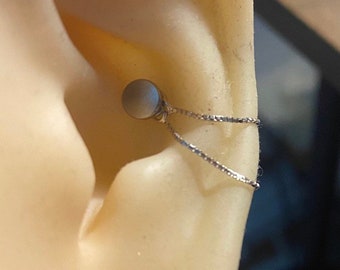 Sterling Silver Conch Piercing Chain: Dainty Box Chain