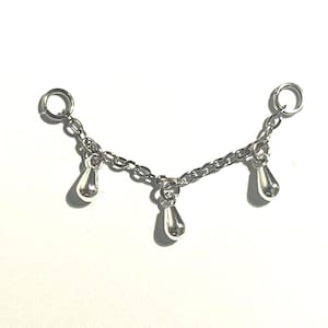 Dangle Charm Piercing Chain: Silver or Gold, Ear, Nose, Industrial