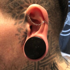 Ear Chain, Ear piercing chain, industrial piercing/cartilage/scaffolding/helix/Tragus/daith piercing jewellery, convertible ear chain