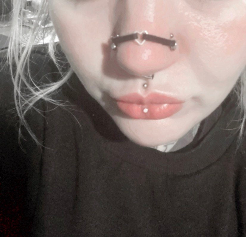 Heart O Ring Nose Chain Nose Piercing 