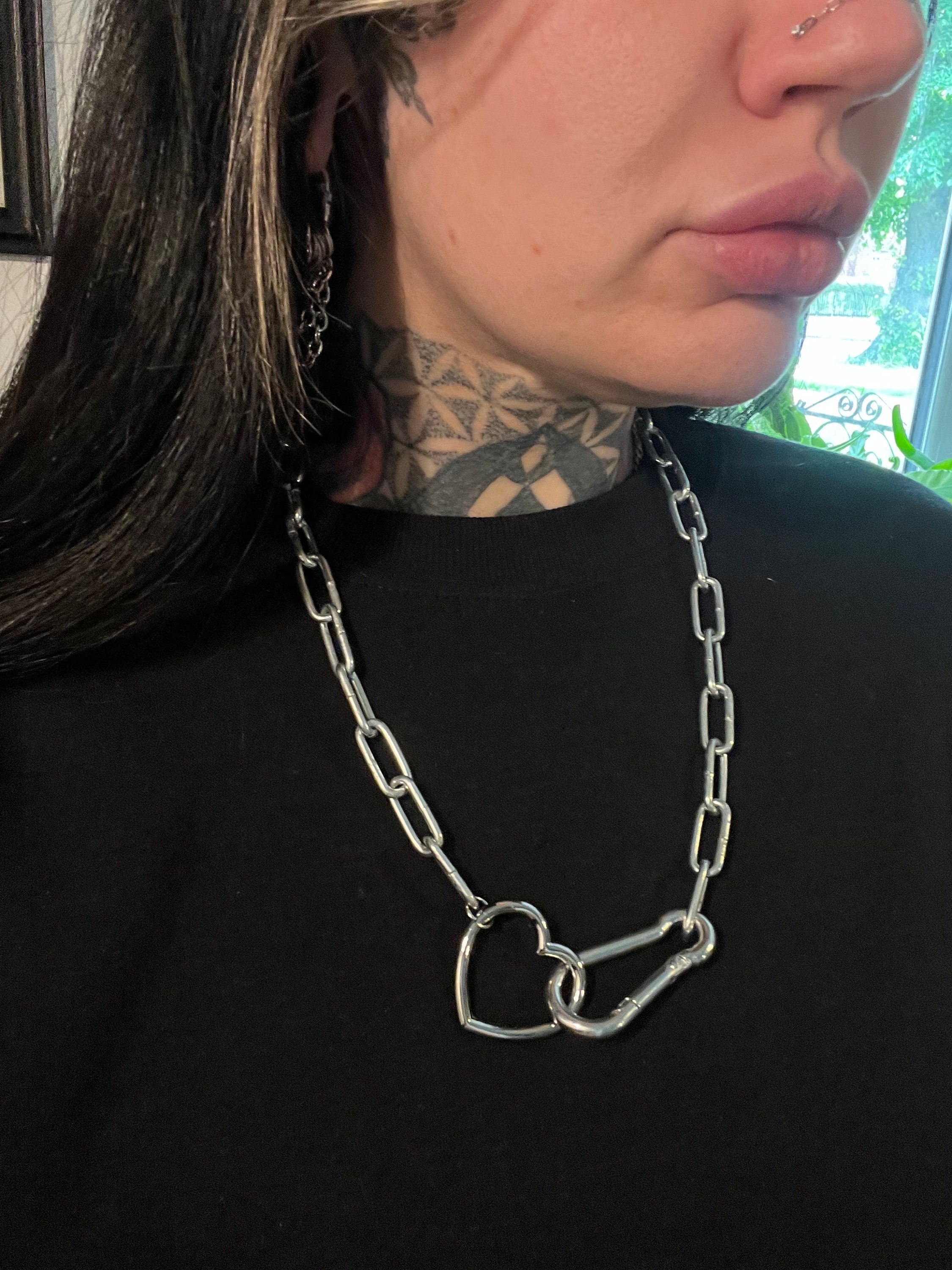 Collana a forma di cuore in acciaio inossidabile: catena punk gotica - Italia