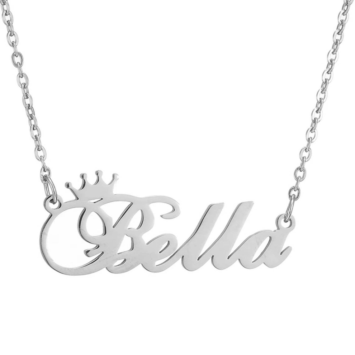 Personalized Boy Name Crown Necklace Children Name Custom Baby Etsy