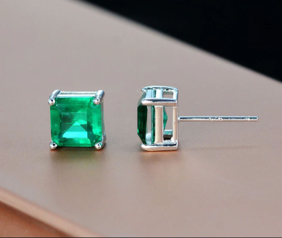 100 925 Sterling Silver Paraiba Tourmaline Studs Earrings Etsy