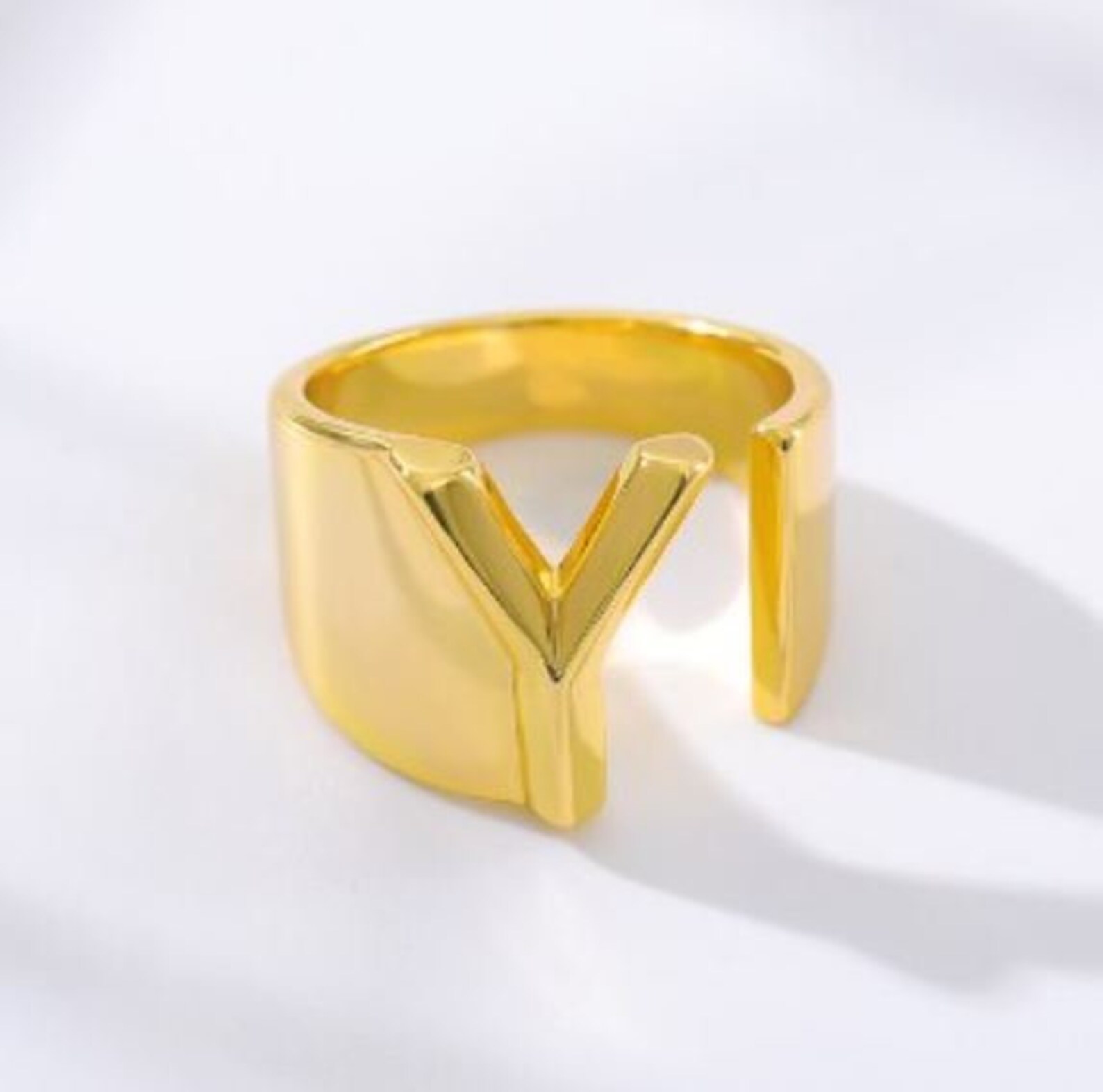 Letter Z Alphabet Ring A Z Thumb Hollow Opening Initial Name Etsy