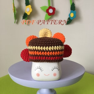Crochet Marshmallow Mug Hat Pattern: 2.5x2.75 inch (PDF Pattern)