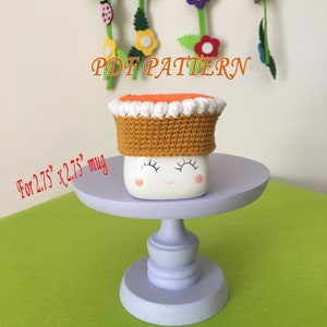 CROCHET PATTERN Marshmallow mug pumpkin pie hat pdf pattern, Hat pattern for 2.75 x 2.75 inches marshmallow mug, Thanksgiving Day Decor