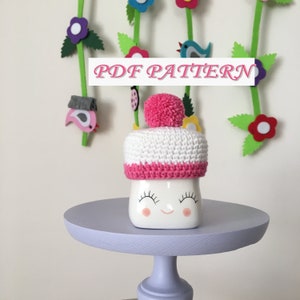 CROCHET PATTERN Marshmallow mug hat pdf pattern, Hat pattern for 2.5 x 2.75 inches marshmallow mug