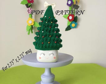 Crochet Marshmallow Mug Christmas Hat Pattern: Holiday Tiered Tray Decor (PDF Download, US Terms)