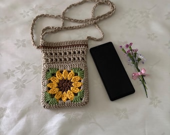 Sunflower Crochet Granny Square Purse Pattern: PDF Download, US Terms