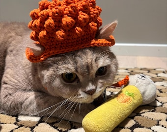Crochet Halloween Cat Hat Pattern: Easy Pet Pumpkin Top Hat (PDF Download, US Terms)