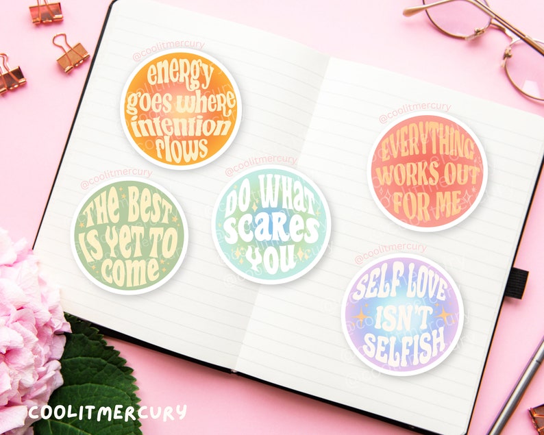 Affirmation Glossy Die-cut Stickers Laptop Sticker Cute Stickers Aesthetic Sticker Affirmation Sticker Manifestation Sticker All