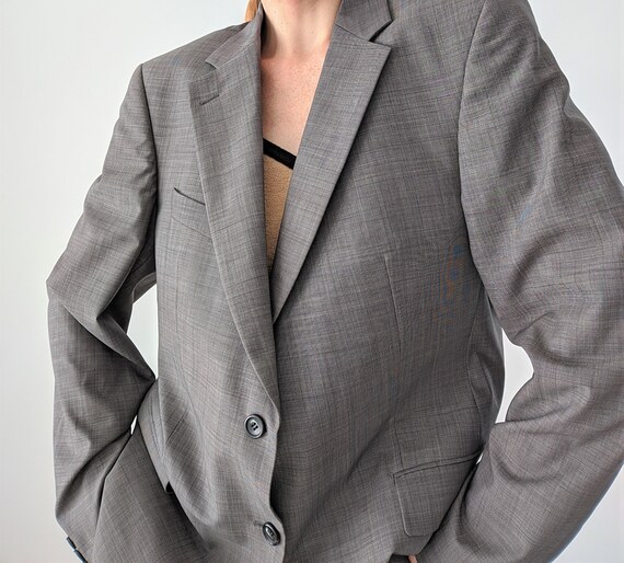 Vintage men's grey oversized blazer