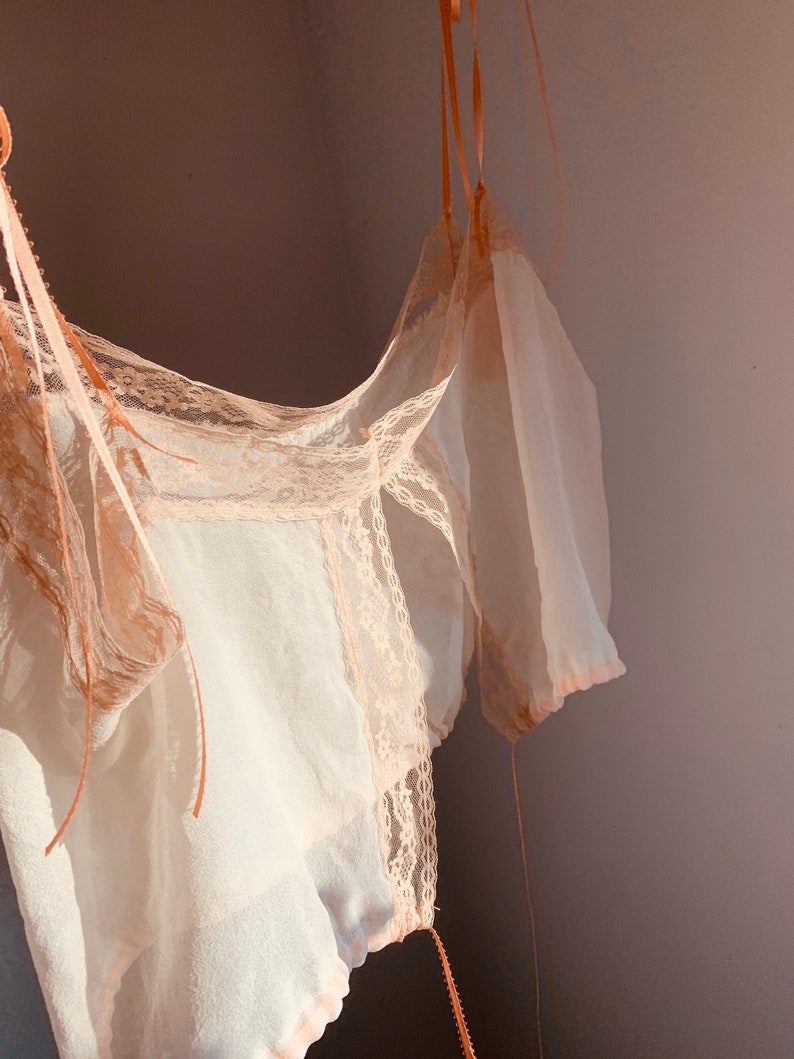 Made to order Phoenix silk camisole Edwardian corset cover style summer tank top from top flowy top