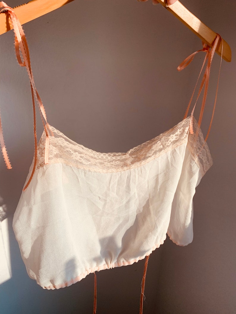 Made to order Phoenix silk camisole Edwardian corset cover style summer tank top from top flowy top