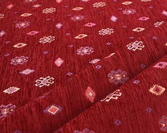 Bohemian Kilim Upholstery Fabric, Turkish Ottoman Style - By The Yard