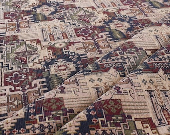 Turkish Kilim Upholstery Fabric: Bohemian Ottoman Style (55 Inch Wide)