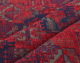 Kilim Upholstery Fabric: Bohemian Turkish Ottoman Style, 55" Wide