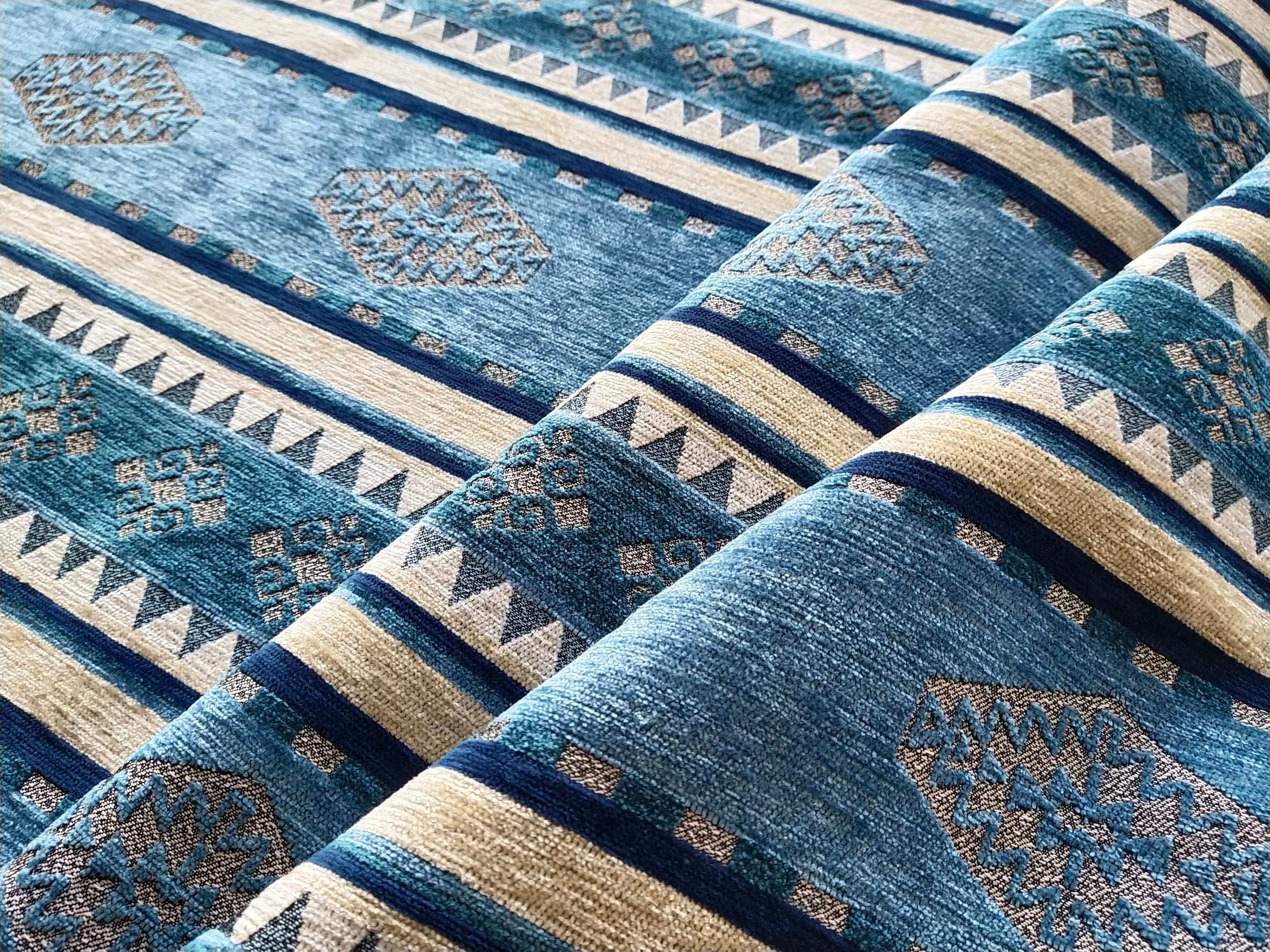 Kilim Fabric Upholstery Phthalo Blue Fabric Kilim by the Yard Etsy Australia