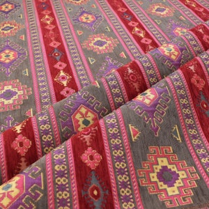upholstery fabric kilim gypsy geometric carpet fabric ottoman fabric oriental kilim table covers sofa covers tribal southwestern fabric image 1
