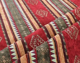 Upholstery fabrics kilim red geometric design fabric  Moroccan fabric by the yard turkish fabric ottoman fabric oriental kilim table covers