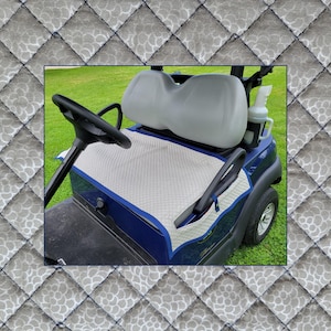 Reversible Print Golf Cart Seat Cover--Silver Petals