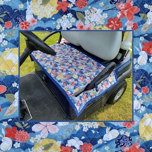Reversible Print Golf Cart Seat Cover -- Rabbit in the Moon