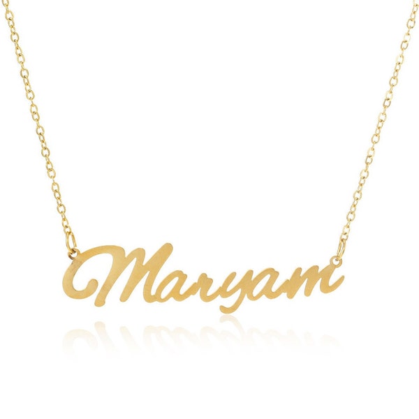 Maryam name necklace stainless steel in colour gold!