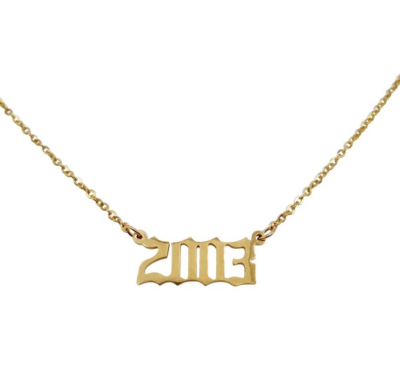 2003 Year Necklace in Gold - Etsy Hong Kong