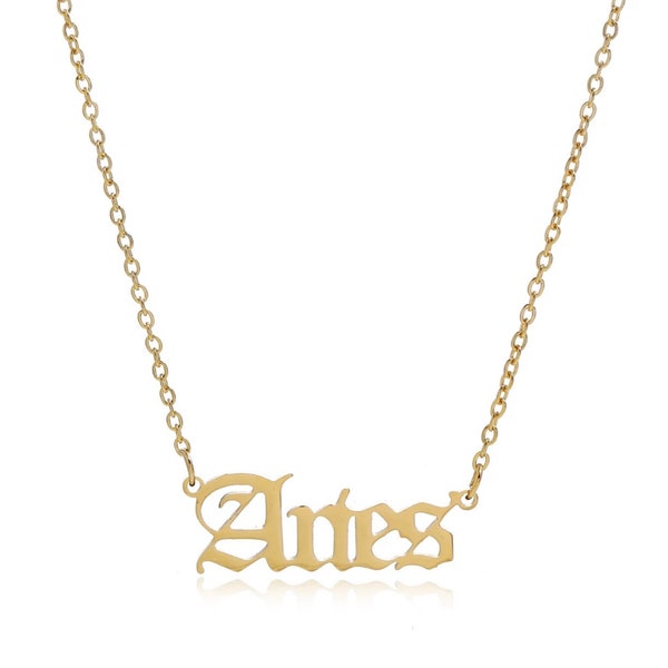 Aries zodiac star sign necklace! Stainless steel in colour gold! IN STOCK