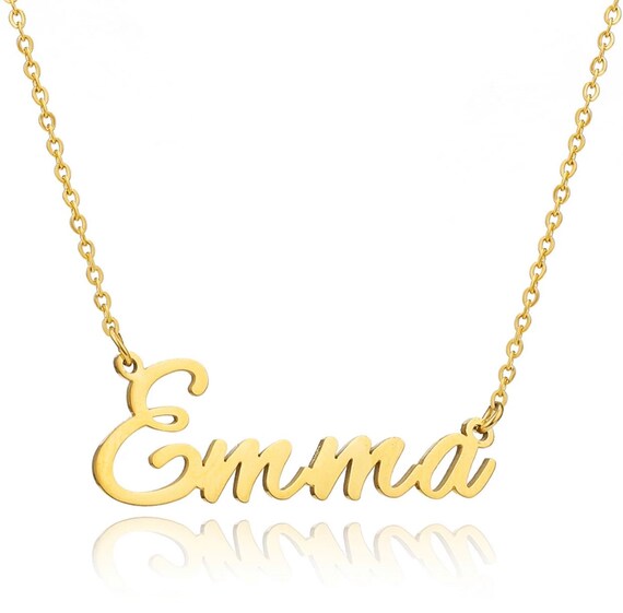 Emma Stainless Steel Necklace in Gold Etsy