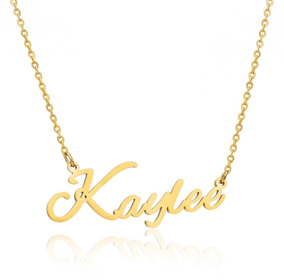 Kaylee Stainless Steel Name Necklace in Gold Etsy