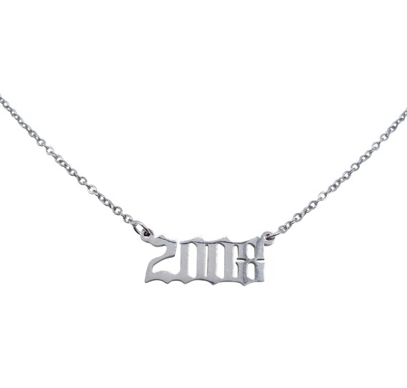 2008 Year Necklace in Colour Silver 
