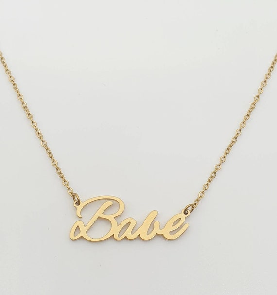 Babe Name Necklace Stainless Steel in 