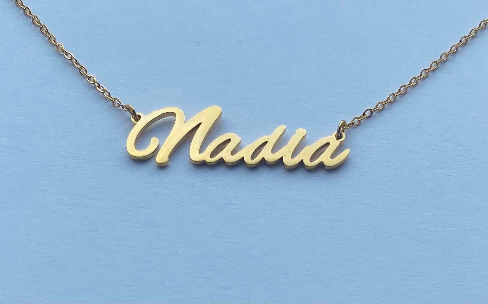 Nadia Name Necklace Stainless Steel in Colour Gold Etsy UK