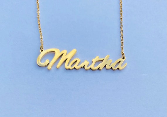 Martha Name Necklace Stainless Steel in 