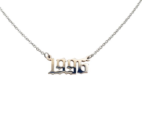 1996 stainless steel year necklace in Silver
