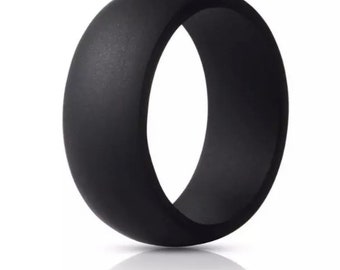 Mens Silicone Wedding Band in black