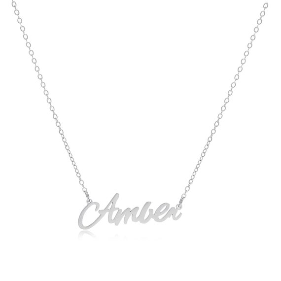 Stainless steel on sale name necklace