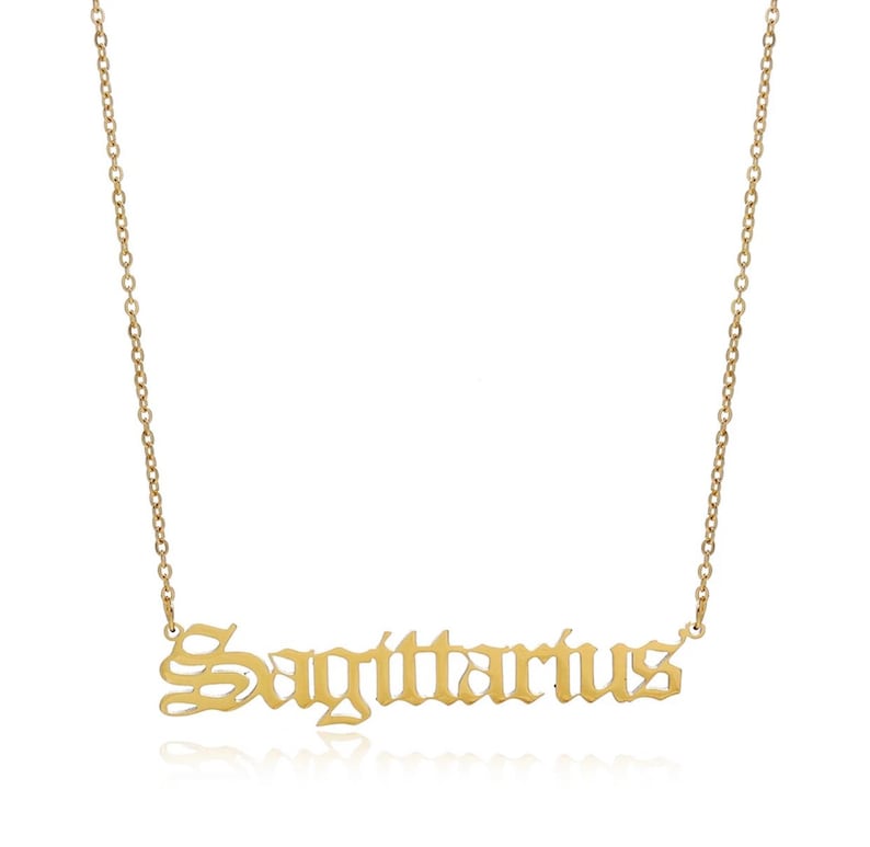 Sagittarius zodiac star sign necklace Stainless steel in colour gold image 2