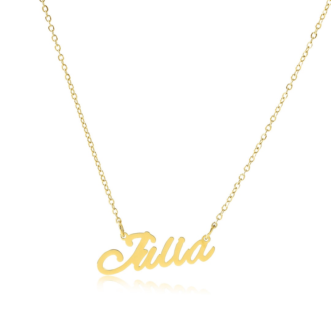 Julia Name Necklace Stainless Steel in Colour Gold - Etsy