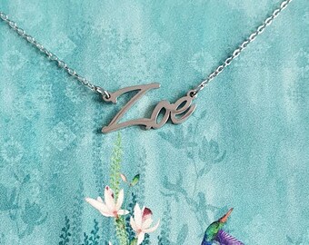 Zoe Stainless Steel Name Necklace in 
