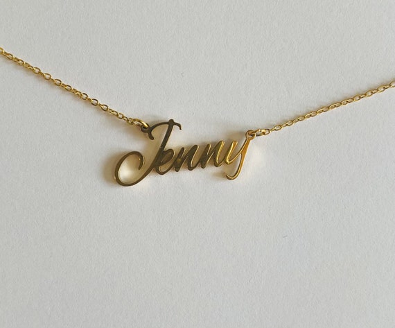Jenny Stainless Steel Name Necklace in Gold Etsy New Zealand