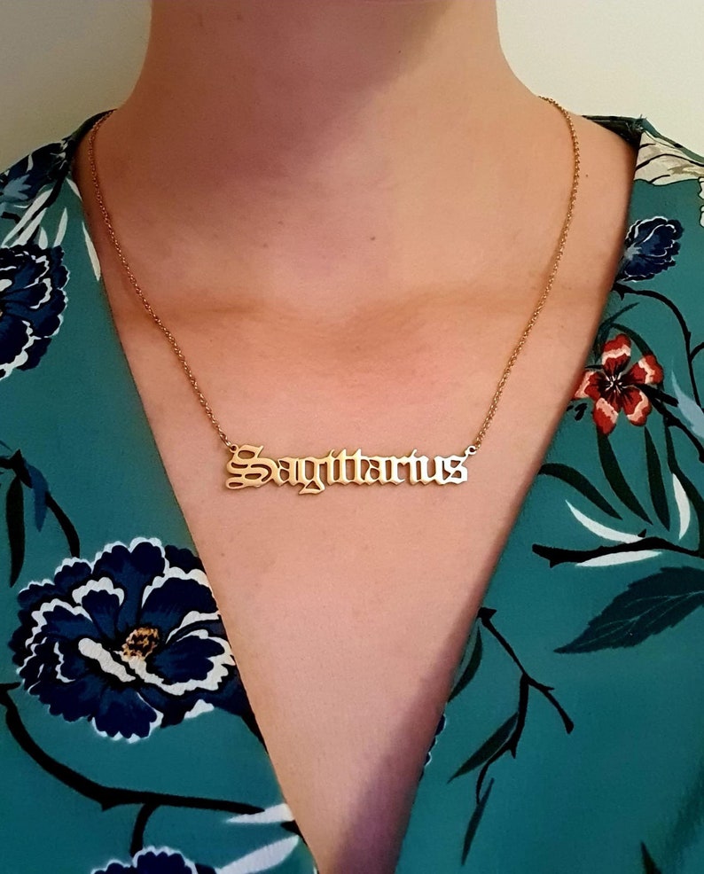 Sagittarius zodiac star sign necklace Stainless steel in colour gold image 1