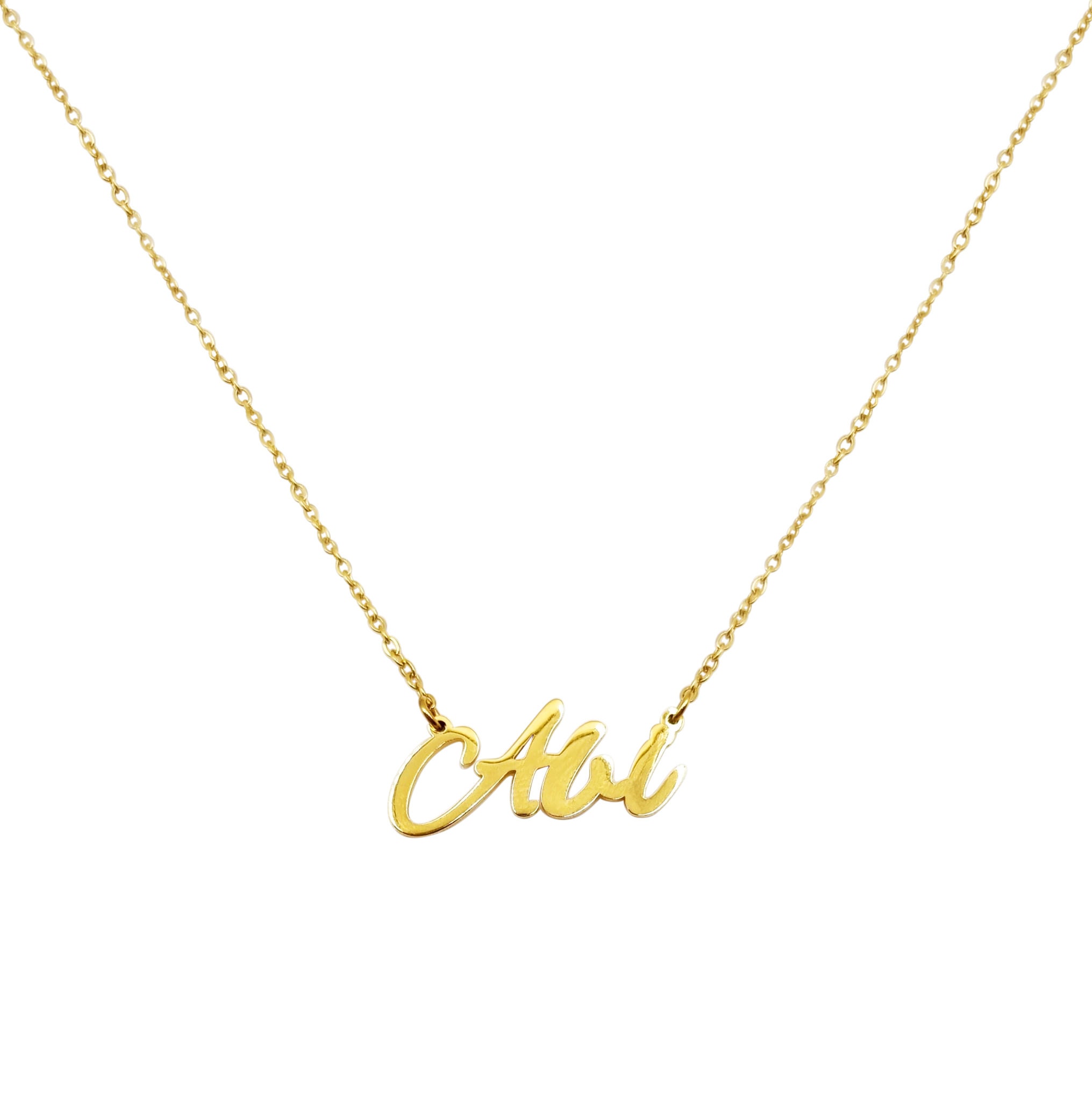 Buy Abi Name Necklace Stainless Steel in Colour Gold Online in