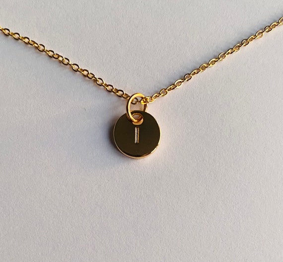I Initial Coin Necklace in Colour Gold Etsy Ireland