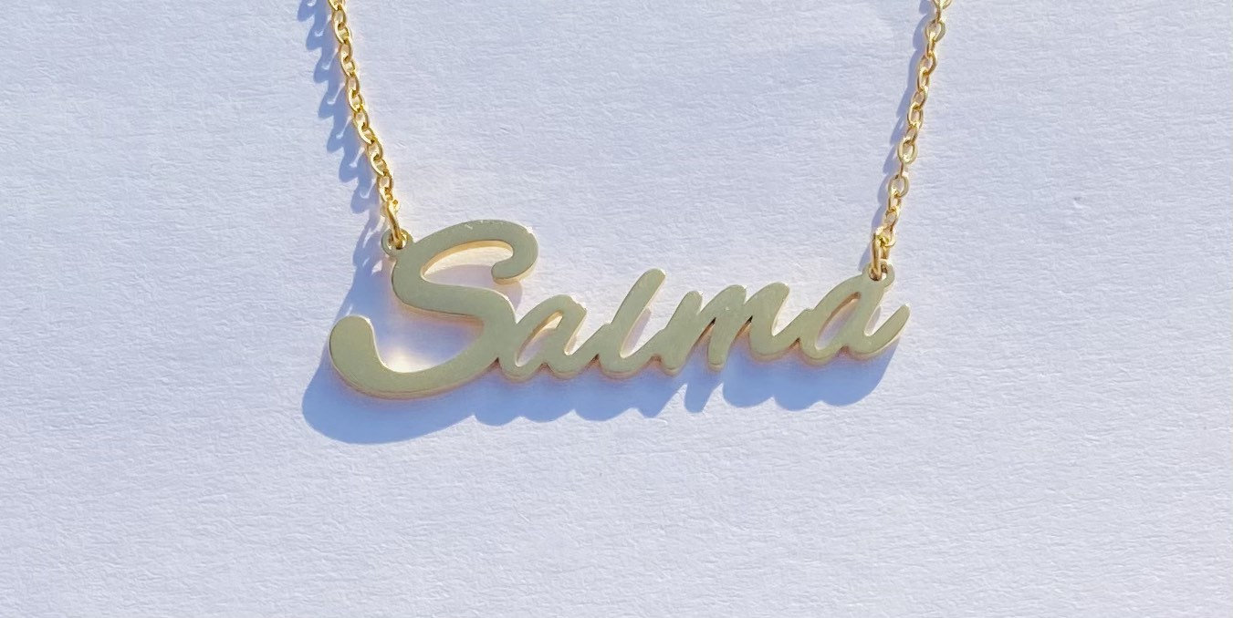 Buy Salma Name Necklace Stainless Steel in Colour Gold Online in ...